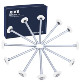 XiKe 12 Pack White 2" Nylon Garage Door Roller 7" Stem, Quiet/Durable and High Load, Use 6200-2RS Double Seals Precision Bearings.