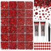 Red Resin Rhinestones Flatback Gems Bedazzler Kit for DIY