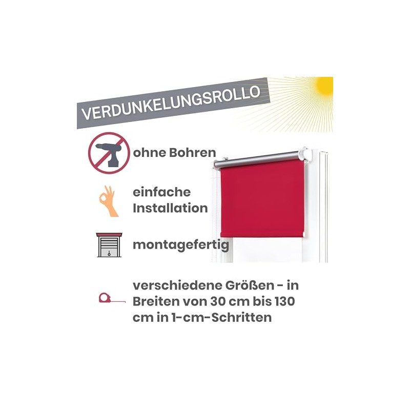 Fenster DEKOR - Roller Blinds for Windows No Drilling Bleach