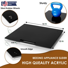 BEZONO Appliance Sliders for Kitchen Appliances Sliding Tray for Coffee Maker, Espresso Machines, Mixers Sturdy Kitchen Aid Sliders for Mixer -Duty Equipment with Rubber Wheels - 13" x 14" (Black