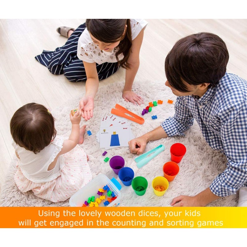 Bmag Counting Bears with Matching Sorting Cups,Pre-School Math Learning Games