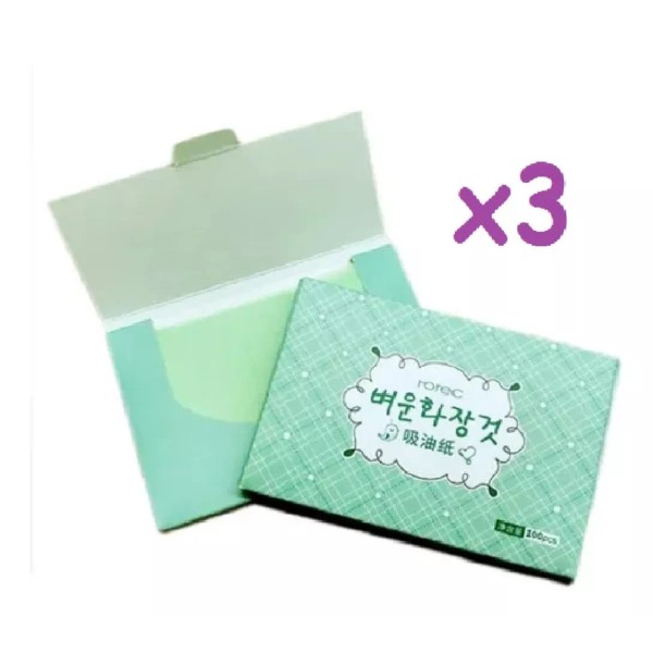 KFMX Set 3 Sobres Papel Arroz Facial Absorbente Blotting Paper