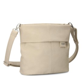Zwei Mademoiselle.M M8 Women's Crossbody Bag 3 L Faux Leather Shoulder Bag with Secret Compartment & Main Compartment with Zip Includes Short & Long Removable Shoulder Strap, Nubuck linen
