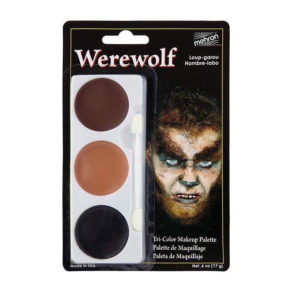 Mehron Makeup Tri-Color Halloween Makeup Palette (Werewolf)