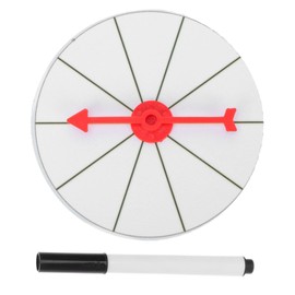 Happyyami Heavy Duty Prize Wheel Spinning 10cm 10 Slots Wall Hanging Prize Wheel Spinner Write on Erasable Whiteboard for Trade Shows Games Bar Party Teaching Activities White