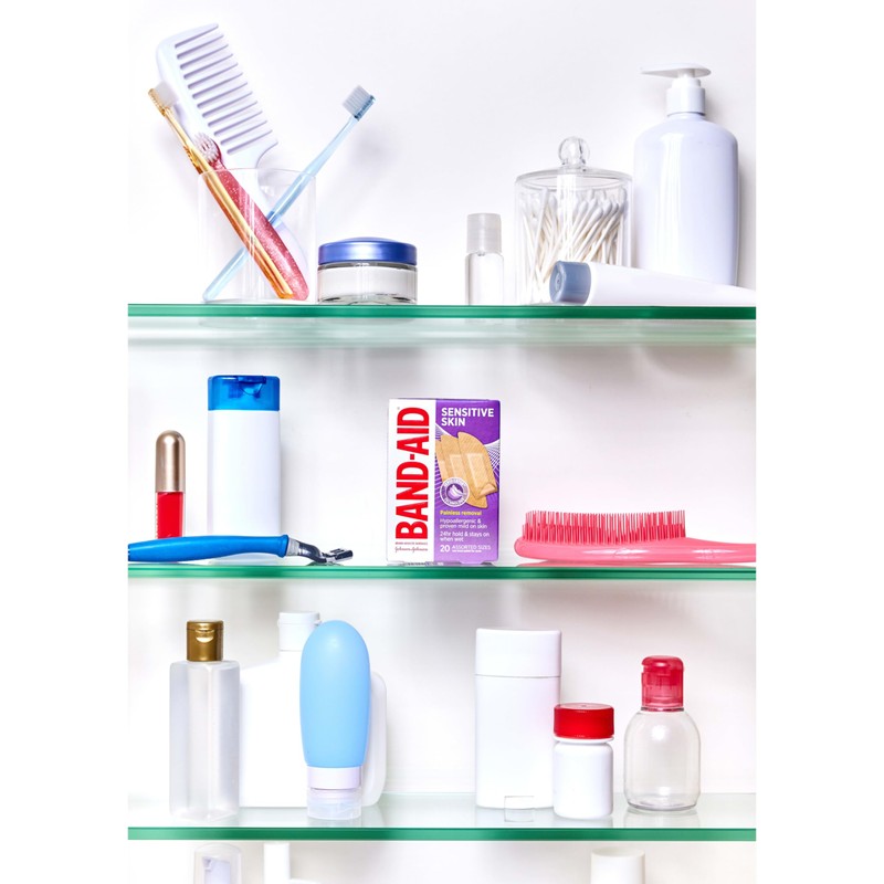 Band-Aid Brand Adhesive Bandages for Sensitive Skin, Hypoallergenic First Aid