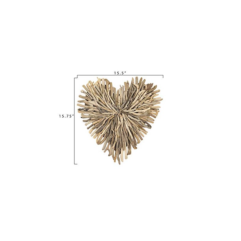 Creative Co-Op Driftwood Heart Shaped Wall Décor
