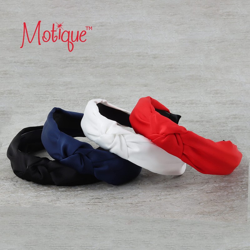 Satin Knot Headband for Women (Shimmer White)