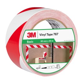 3M 3M 767i Gefahren-Markierungs-Klebeband, 50 mm x 33 m, Rot/Weiss