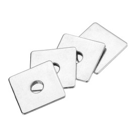 sourcing map 10pcs M4x16x1mm Square Plate Bearing Washers 304 Stainless Steel Plate Square Plate Washers Flat Pad Spacer Gasket for Hardware Fastener