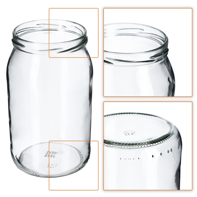 KADAX 24 x Preserving Jars 760 ml with Fi82 mm