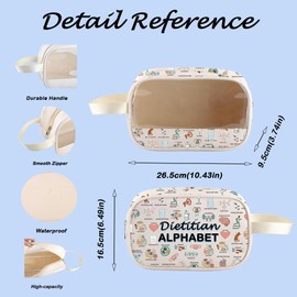 Kosmetiktasche für Ernährungsberaterin, transparent, Alphabet, für Diätassistenten, Abschlussfeier, Ernährungsberater, Studenten, Geschenk, Diätassistentasche