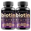 Biotina Vitboost 25000 Mcg Cabello Uñas Colágeno Queratina 120 Cápsulas