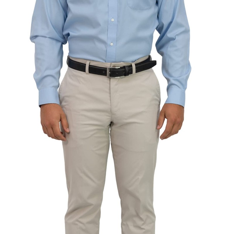 Silver Square Titanium Black Belt - 44"