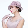 Sinamay Flower Bowler Hats for Women Elegant Sun Protection Cap