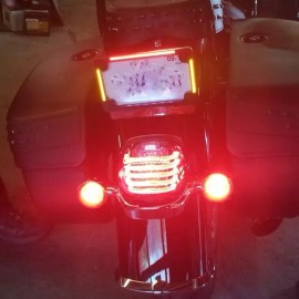 Custom Dynamics QUAD Horizontal Motorcycle License Plate Frame with Flushmount LEDs - Black