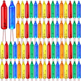 Mudder 100 Count Christmas Mini Replacement Light Bulbs Christmas Lights Incandescent Wire String Lights Replacement Bulbs for Home Xmas Indoor/Outdoor Decor Supplies(Colorful,6V*0.08A)