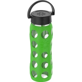 Lifefactory Glass Water Bottle, 22-Ounce, Moss | BPA-Free, Classic Cap, Protective Silicone Sleeve