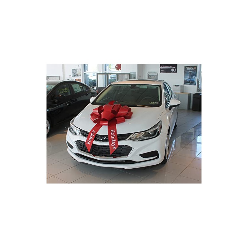 30" Happy Holidays Big Suction Cup Car Bow - Made