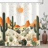 Western Cactus Shower Curtain, Tropical Desert Cactus Plant Southwest Shower