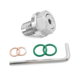 FSTURIOS M12.1-1.75 x 15mm Oversize Piggyback Oil Drain Plug, Stainless Steel Self Tapping Drain Plug Replacement, Leak-Proof Oil Pan Thread Repair Kit with O-Ring Hexagonal Wrench