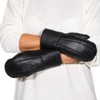 Harrys-Collection Women's Patchwork Lambskin Mittens, black
