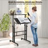Hadulcet Mobile Standing Desk with Charging Station, Adjustable Standing Computer