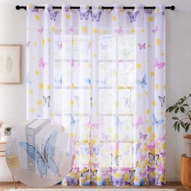 DASEINNGEE Sheer Curtain Polyester Fiber Curtain Voile Curtain for Living Room Bedroom Kitchen Children's Room