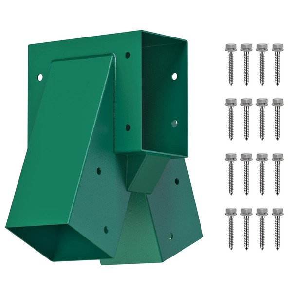 BeneLabel A-Frame Middle Swing Set Brackets, Heavy Duty Steel Swing Set Hardware with Mounting Hardware, DIY Swing Set Bracket Swing Set Kit for 2 (4x4) Legs & 1 (4x6) Beam, Green