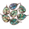 Nupuyai Crystal Stone Abalone Shell Pendant Necklace for Women, Men's