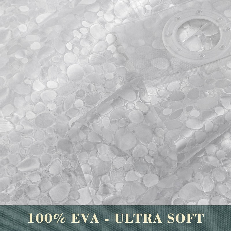 ABLUEN No Hook Shower Curtain or Liner - 8G Heavy