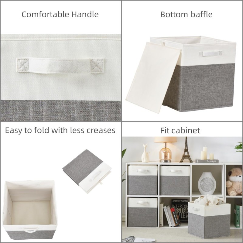 SOCOHOME Fabirc Cube Storage Boxes,25x25x25cm Foldable Storage Baskets for Organizing