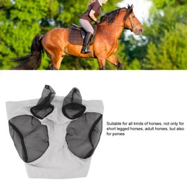 GLOGLOW Máscara Antimoscas de Malla de Caballo, Cómoda Cubierta de Cara de Caballo para Evitar Mosquitos para Establo (Gris)