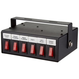 Buyers Products 6391106 Illuminated 6-Function On Switch Box, black