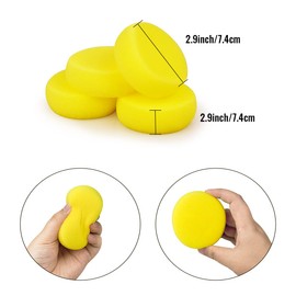12 Pcs Yellow Round Painting Sponges Applicator Watercolor Synthetic Sponges Artist Sponges for Painting, Ceramics, Pottery, Watercolor, Household Use & More (3 Inch)