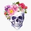 Skull with Floral Crown Bumper Sticker Vinyl Decal 5"