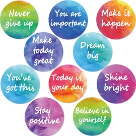50pcs Positive Sayings Accents Watercolor Motivational Classroom Cutouts Decors Growth Mindset Chips Inspirational Quotes Bulletin Board Class Door Decorations