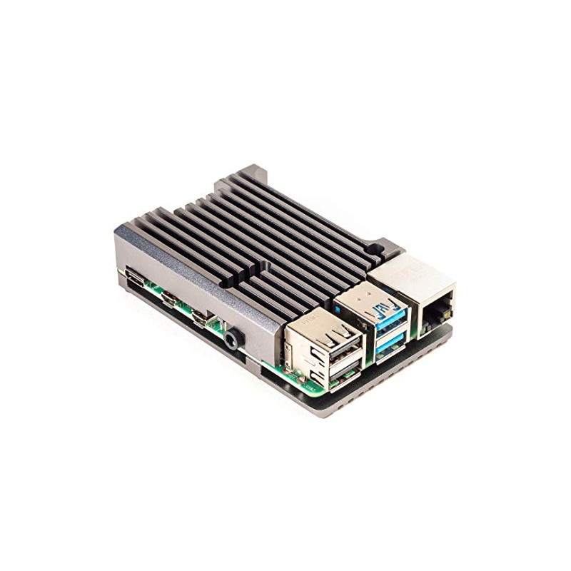 Aluminium Heatsink Case for Raspberry Pi 4 (Magnetite Grey)