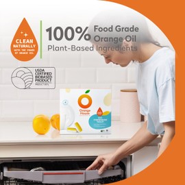 Orange House Plant Based Dishwasher Tabs 56 Count | 100% Food Grade Orange Oil, Deep Clean, Eco-Friendly, No Synthetic Fragrance, No Harmful Chemical, Paper Packaging