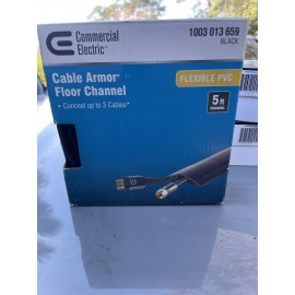 SimpleCord Commercial Electric 5 Foot Cable Armor Floor Channel Flexible Fabric Black