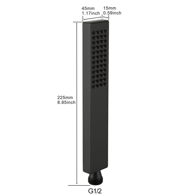 Gaosin Brass Handheld Shower High Pressure Single Function Black Hand