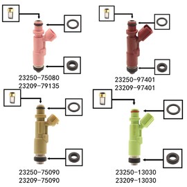 6pcs Fuel Injectors Seals Repair O-ring Micro Filters Fluorine rubber gasket Kit for FOR Toyota Coaster Hilux Land Cruiser Avanza for Daihatsu Terios 23250-97401 23250-75090 23250-75080