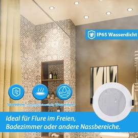 Grebeam Pack of 12 7 W LED Recessed Spotlights, 230 V, Flat, 630 lm LED Spot Bathroom, Warm White, Neutral White, Cool White, 3000 K/4000 K/6000 K, Ceiling Spotlights, Cut-Out Hole Size: φ95-110 mm