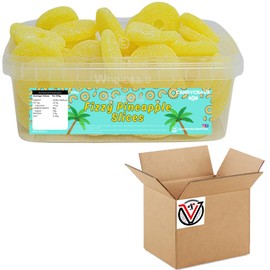 Fizzy Pineapple Slices Tub 600g - Full of Juicy Pineapple Flavour!