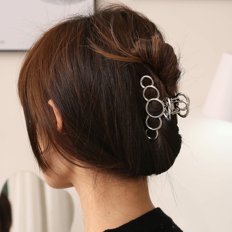 KISSKIKO - 3 pinzas de metal para el pelo (oro