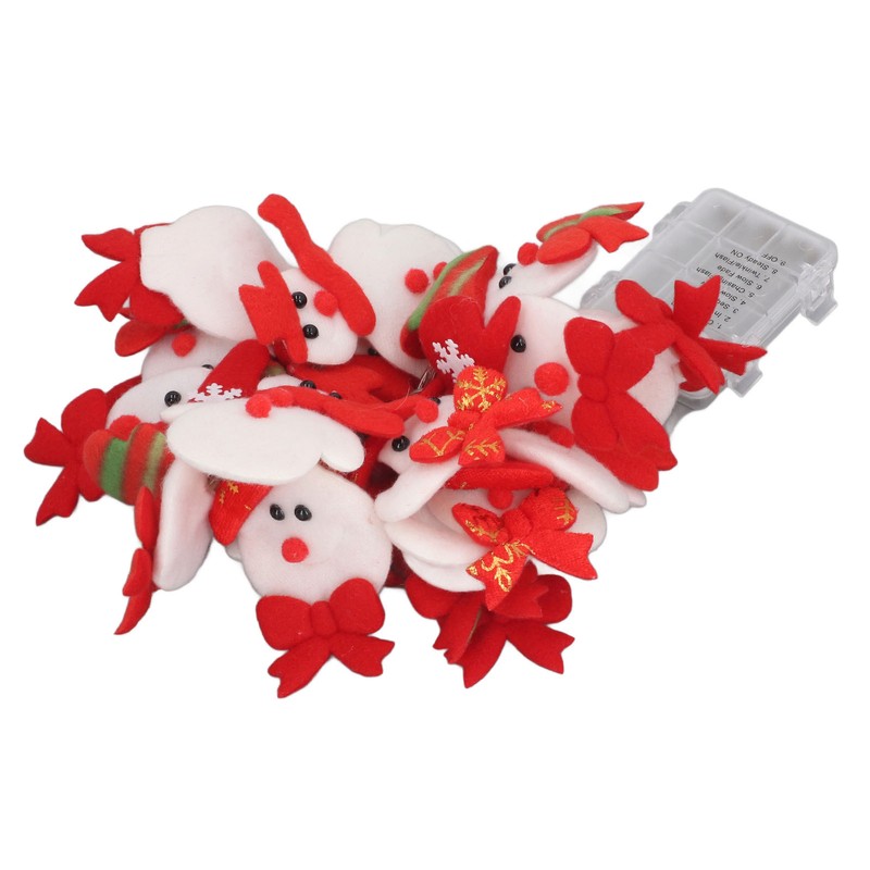 Snowman String Lights Cute Snowman Design 6.6ft Long Remote Control
