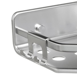TATAY Mensola Bagno Senza Foratura Mensola Doccia Angolare in Alluminio | Include Viti e Sistema Fissaggio Quick Fix | Resistente all’Umidità | Moderno | 20 x 5,5 x 20cm – Modello Serenity – Argentato