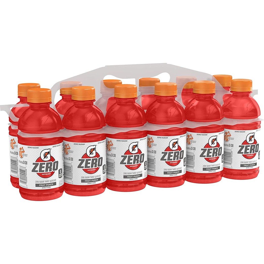 Gatorade - Sports Drinks G Zero Thirst Quencher, Fruit Punch, 12oz Bottles (12 Pack)