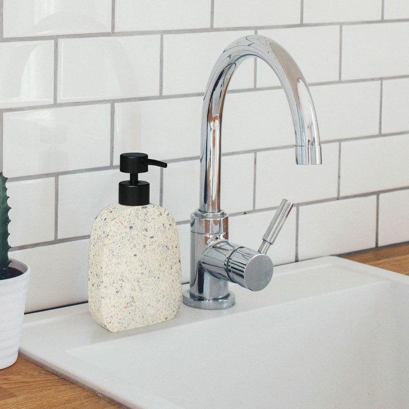 Asashizen Classic Terrazzo Retro Resin Soap Dispenser Bathroom, Easy to