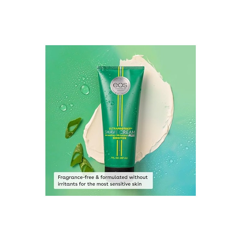 eos UltraProtect Menâ€™s Shave Cream- Sensitive, 24-Hour Hydration, Unscented, Non-Foaming